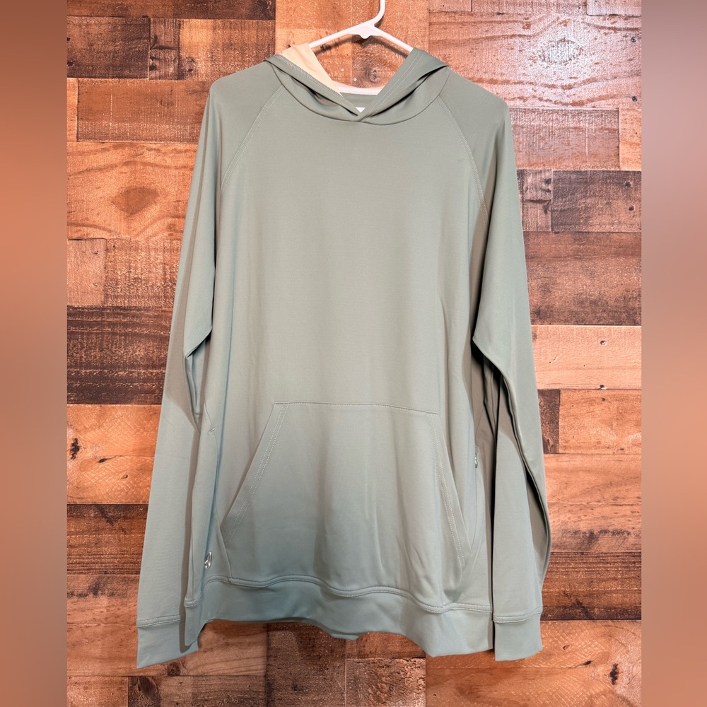 New Nwot Straight Down Men's Green Tan Hoodie Swe… - image 1